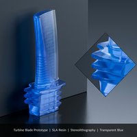 Prototypé de pales de turbine en résine imprimées en 3D SLA, transparent, pour dynamique des fluides, test de R&D aérospatiale, personnalisation OEM