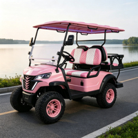 Véhicule de golf électrique tout-terrain surélevé 4 places 72V au lithium avec moteur 7,5W et coffre de chargement arrière personnalisable