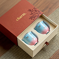 Tasse à café/thé avec logo personnalisé de luxe, boîte cadeau à tiroir, boîtes d'emballage pour tasses à thé