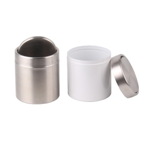 Wholesale Car Waste Bin  Table Desktop Stainless Steel Auto  Trash Can Office Small Waste Bin With Swing Lid - Product Image 4