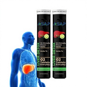 Tabletas Efervescentes Veganas Ausreson <span class=keywords><strong>de</strong></span> Ajo <span class=keywords><strong>y</strong></span> <span class=keywords><strong>Jengibre</strong></span> Orgánicos, Suplemento con Cardo Mariano <span class=keywords><strong>y</strong></span> <span class=keywords><strong>Cúrcuma</strong></span> para la Desintoxicación del Hígado - Product Image 1