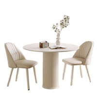 Ensemble de table à manger en bois massif de conception de maison moderne et décontractée petits appartements accessibles de luxe meubles de style blanc-français