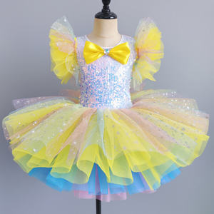 <span class=keywords><strong>Jupe</strong></span> <span class=keywords><strong>tutu</strong></span> à paillettes colorées pour filles, robe de danse de ballet mignonne pour la scène, pour princesse, bébé bouffant - Product Image 3