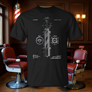Camiseta con gráfico de poste de barbero, diseño premium de graduación de barbería - Product Image 3