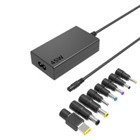 Chargeur universel pour ordinateur portable 45W, technologie GaN, pour la maison, le bureau et les voyages, avec 8 embouts DC, prise C6 pour Dell, HP, Lenovo, logo personnalisé disponible