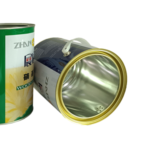1 gallon round oil paint iron bucket tin can with plastic hoop handle