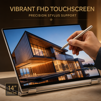 Ordinateur portable tactile 2-en-1 OEM en gros 14 pouces Intel N95 12 Go RAM SSD Windows 11 Famille WiFi 6 IPS 1920x1200 Boîtier Métallique Professionnel