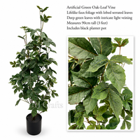 Plante artificielle de lierre de Boston de 90 cm (3 pieds) en gros, fausse plante grimpante verte en pot pour la maison, le bureau, l'hôtel, le salon