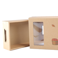 Boîte personnalisée pour pommes et fruits, boîte d'emballage pliable en carton ondulé avec logo imprimé couleur personnalisée, impression extérieure et fenêtre de visualisation en PVC