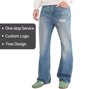 Jeans de Mezclilla Azul Vintage para Hombre, Estilo Casual, Corte Recto, Tela de Algodón Crudo, Jeans Personalizados para Hombre - Product Image 3