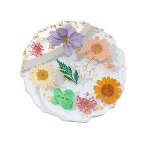 Posavasos Redondos Impermeables de Resina Epoxi con Impresión UV de <span class=keywords><strong>Iris</strong></span> y Margaritas Artificiales, Transparentes, Aislantes del Calor y Anti-Quemaduras - Product Image 5