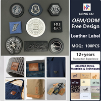 Produsen Label Kulit Premium dengan Inlay Logam, Desain Die-Cut Bentuk Kustom, Teks Embos Tahan Lama untuk Merek Mewah