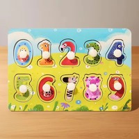 Rompecabezas de Madera con Pernos, Tablero de Animales, Dinosaurios, Frutas y Números, Juguete Educativo Montessori para Niños Pequeños