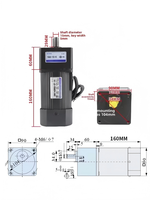 Motorreductor de CA de 140W 220V con control de velocidad reversible, 5RK140RGU-CF, alto par, reductor pequeño, eficiencia IE3, montaje con brida
