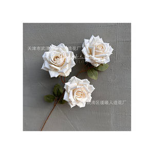 ดอกกุหลาบผ้าไหมจินซี สไตล์ยุโรป สำหรับตกแต่งงานแต่งงานและบ้าน - Product Image 5