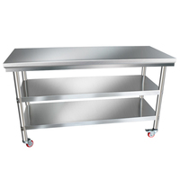 HUAYI Klantspecifieke 201/304 RVS Triplex Werkbank Snack Commerciële Keuken Multifunctionele Werktafel Restaurant Grote MOQ