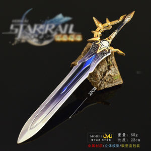 Honkai: StarRail - Accessoire de jeu - Épée <span class=keywords><strong>Baier</strong></span> 22CM - Promotion explosive - Modèle d'arme - Articles en métal artisanal - Ornements de table - Product Image 3