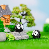 CP003 Miniatures et décorations de table en résine 3D, mignonnes, noires, en forme de briquettes et d'elfes, pour micro-paysages, accessoires de décoration, sac