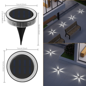 Luz solar LED para jardín, 6 LED, 600 mAh, con sensor de luz, para patio, jardín, balcón, escaleras - Product Image 4
