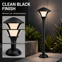 Lámpara de Poste Exterior Moderna IP65, Faroles de Aluminio Negro para Exteriores con Portalámparas E27 para Decoración Exterior de Villas, Portones y Balcones