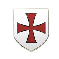20 ans d'expérience : Écusson maçonnique moderne personnalisé en métal émaillé plaqué or, 3D, Chevaliers Templiers, Croix Rouge, Bouclier Blanc
