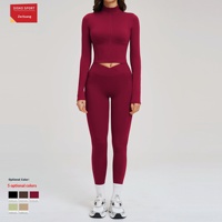 Ensemble de vêtements de sport pour femmes en trois pièces avec haut cardigan ajusté respirant pour le cyclisme et la course à pied en plein air - 2539