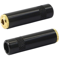 Connecteur de câble audio DIY Globaltone 3,5 mm (1/8 po) 2 broches stéréo TRS femelle plaqué or cuivre (noir nickelé) pour