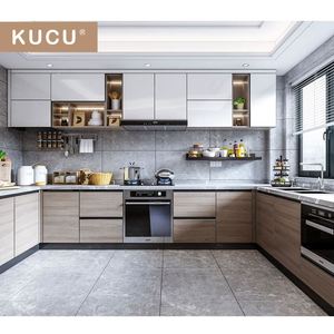 <span class=keywords><strong>ตู้</strong></span>ครัวทรงโค้งสีขาวขี้เถ้า รุ่นคิง คอร์เนอร์ - Product Image 3