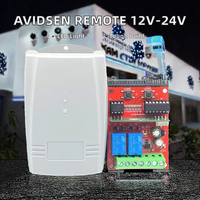 Récepteur en plastique 433,92 MHz, interrupteur 12V-24V, télécommande de porte de garage, 2 canaux, code d'apprentissage, 4 boutons, indicateur LED, portée 100 m