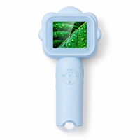 Microscope numérique portable pour enfants avec écran pour l'exploration de la nature en plein air, l'observation des feuilles, cadeau scientifique pour les enfants
