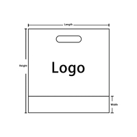 Sac de courses en PE transparent avec soufflet de fond, imperméable, avec poignées, pour boulangerie et vente au détail, personnalisable avec logo