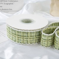Ruban en tweed vintage de haute qualité, 3,8 cm, 10 yards, bord effiloché, pour emballage cadeau et décoration de bouquets