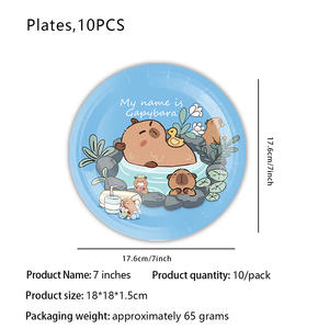 新しいイルカの誕生日、卒業式、感謝祭パーティーのデコレーションセット、子供向けのカスタマイズされた高品質紙皿 - Product Image 3