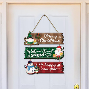 Decorazione Natalizia per Porta, Numero Rettangolare in Legno da Appendere, Atmosfera Festiva, Pendente Artistico da Parete Marca HX - Product Image 4