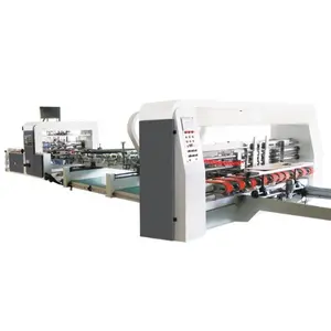 Fully Computer Corrugated Cardboard Carton Box Packaging Folder Gluer Making Plant Machine