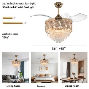<span class=keywords><strong>2025</strong></span> Mới Vô Hình Pha Lê Quạt Đèn Nhựa Trần Hộ Gia Đình Biến Tần Đèn Chùm Điện Cho Phòng Khách Phòng Ăn Phòng Ngủ - Product Image 2