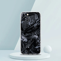 Pour iPhone 15 16 14 13 12 Mini 11 17 Pro Max XS XR SE 7 8 Plus TPU Silicone Couverture Transparente Couleur Illusoire Dragon Chinois Téléphone étui
