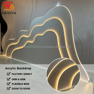 Leda แผ่นพื้นหลังสำหรับตกแต่งฉากแต่งงานอะคริลิครูปคลื่นแบบออกแบบได้เองแผงฉากหลัง LED แบบโค้งสำหรับตกแต่งงานกิจกรรม - Product Image 3