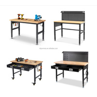 Banc de travail robuste en acier inoxydable pour garage et atelier, personnalisable avec panneau perforé, tiroirs et armoires, OEM/ODM/OBM