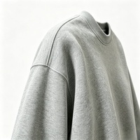 Sweat-shirt de luxe épais et uni en coton 100% avec col rond, personnalisable et brodé, pour homme