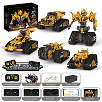 Kits STEM Jouet éducatif 5-en-1 Contrôle par application Double mode Télécommande Robot RC à assembler soi-même Kit de construction