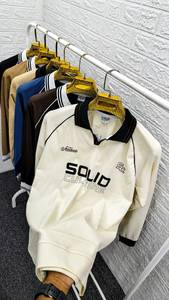 T-shirt à manches longues de style raglan pour homme, de qualité supérieure, avec poignets et col, vêtements décontractés modernes, disponible à la vente - Product Image 2