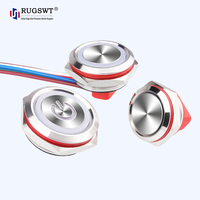 Interrupteur à bouton-poussoir LED RVB multicolore personnalisé de qualité industrielle en acier inoxydable IP67 avec connecteur filaire
