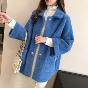 Thời trang phụ nữ Khăn choàng cổ áo lỏng tay áo chồn Cashmere Áo len - Product Image 2
