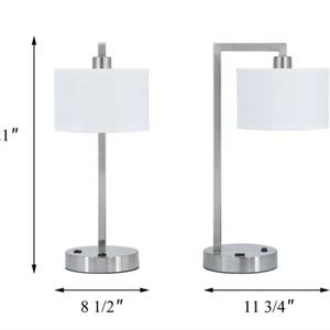 Lámpara de Noche de Metal de Lujo, Lámpara de Mesa Moderna para Hotel con Puerto USB - Product Image 2