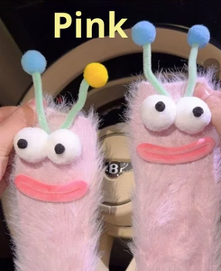 Chaussettes mi-mollet en peluche épaisses en acrylique jacquard pour couple, série de dessins animés drôle de la chenille, pour jeunes femmes, hiver, maison, sol, sommeil, chaudes - Product Image 5