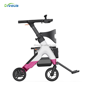 Multi-Functional Portable Lightweight Folding 4 in 1 Electric Wheelchair Scooter Walker <b>Rollator</b> for Elderly Shopping Cart - Product Image 3
