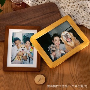 Wood Photo <b>Frame</b> Square Tabletop 6 8 10 Inch Nordic Style Digital <b>Printing</b> Full Color Vertical Orientation - Product Image 3