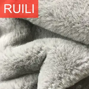 % 100% polyester sahte tavşan kürk kumaş suni kürk peluş kumaş yelek