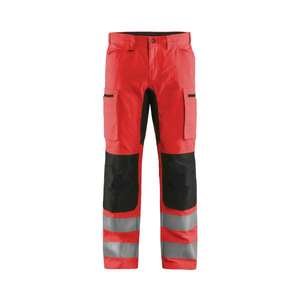 BLAKLADER - 158518115599D116 Hi-Vis <b>trousers</b> with stretch Red/<b>Black</b> - EAN 7330509703649 HI-VIS <b>WORKWEAR</b> - Product Image 1